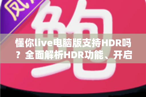 懂你live电脑版支持HDR吗？全面解析HDR功能、开启条件与实用指南