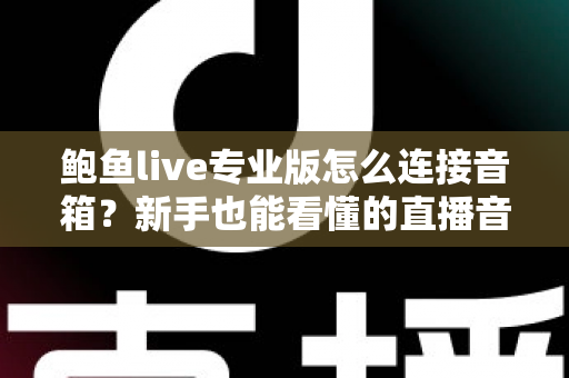 鲍鱼live专业版怎么连接音箱？新手也能看懂的直播音响连接全攻略与音质优化指南
