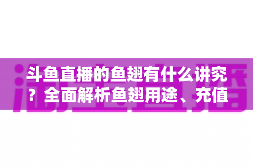 斗鱼直播的鱼翅有什么讲究？全面解析鱼翅用途、充值技巧与理性消费指南