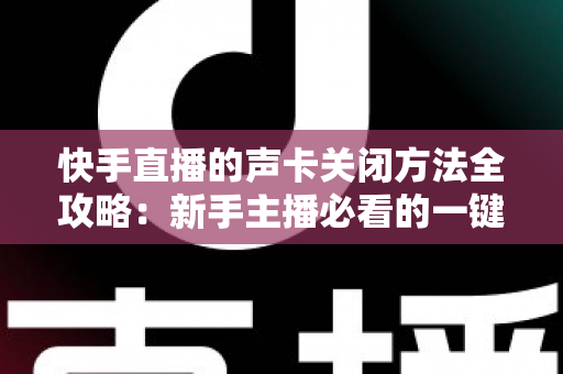 快手直播的声卡关闭方法全攻略：新手主播必看的一键静音操作指南