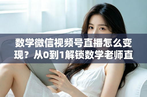 数学微信视频号直播怎么变现？从0到1解锁数学老师直播盈利的完整攻略