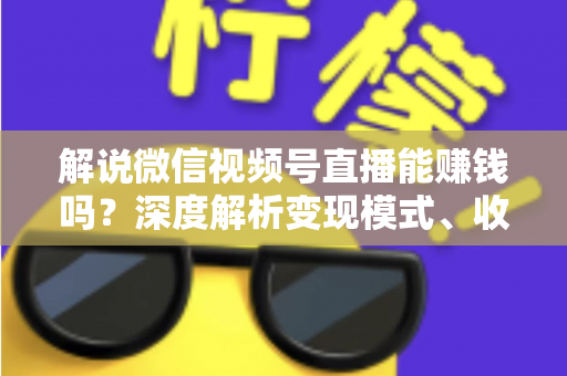 解说微信视频号直播能赚钱吗？深度解析变现模式、收入水平与起号攻略