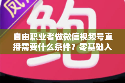 自由职业者做微信视频号直播需要什么条件？零基础入门与变现全攻略