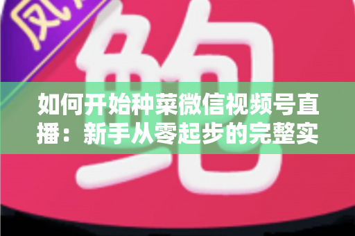 如何开始种菜微信视频号直播:新手从零起步的完整实战指南 如何开始种菜微信视频号直播:新手从零起步的完整实战指南