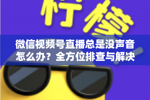 微信视频号直播总是没声音怎么办？全方位排查与解决指南